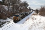 Riding the bluff above Lake Michigan, Q326 starts to slow for the swing bridge ahead